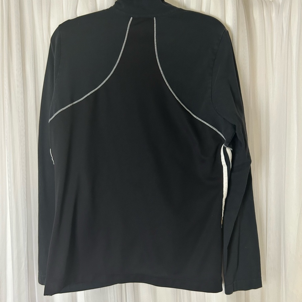 Adidas Women's Black Track Jacket with White Stripes - Picture 2 of 5